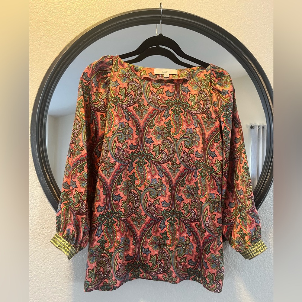 LOFT Vibrant Paisley Blouse - Multicolor